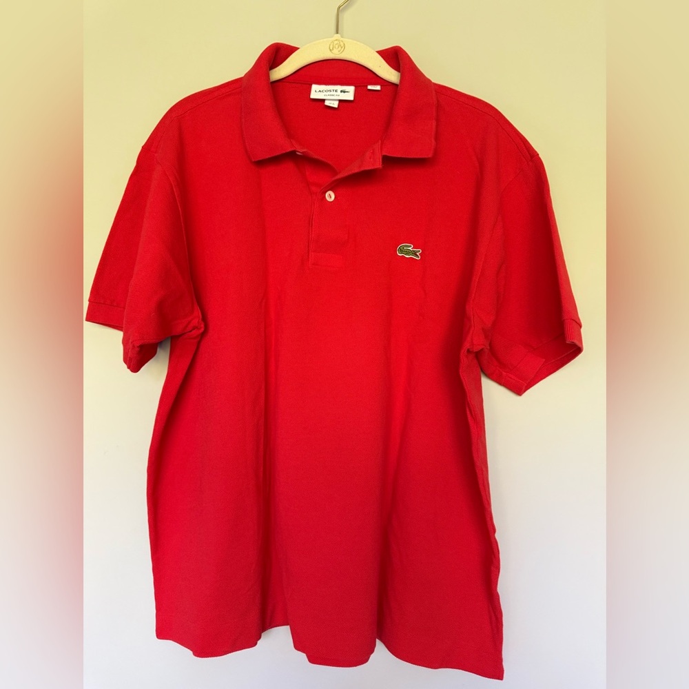 Lacoste size 6 classic fit red. Washed once, never worn.